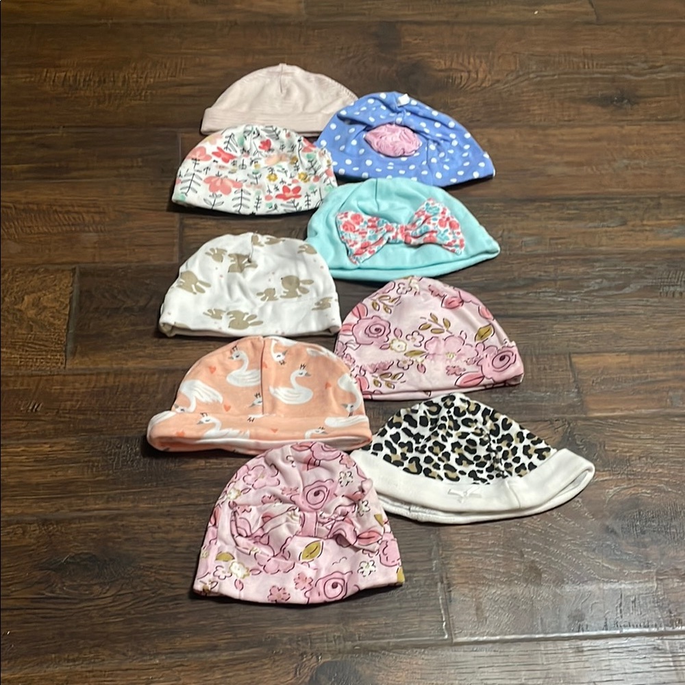 Assorted Baby Beanies - Pink, Blue, White